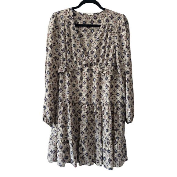 Veronica Beard Delray Silk Crepe Mini Dress Printed Long Sleeve Women's Size 2 - Picture 2 of 10
